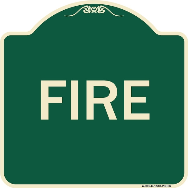 Signmission Designer Series Sign-Fire, Green & Tan Heavy-Gauge Aluminum Sign, 18" x 18", G-1818-23966 A-DES-G-1818-23966 - main